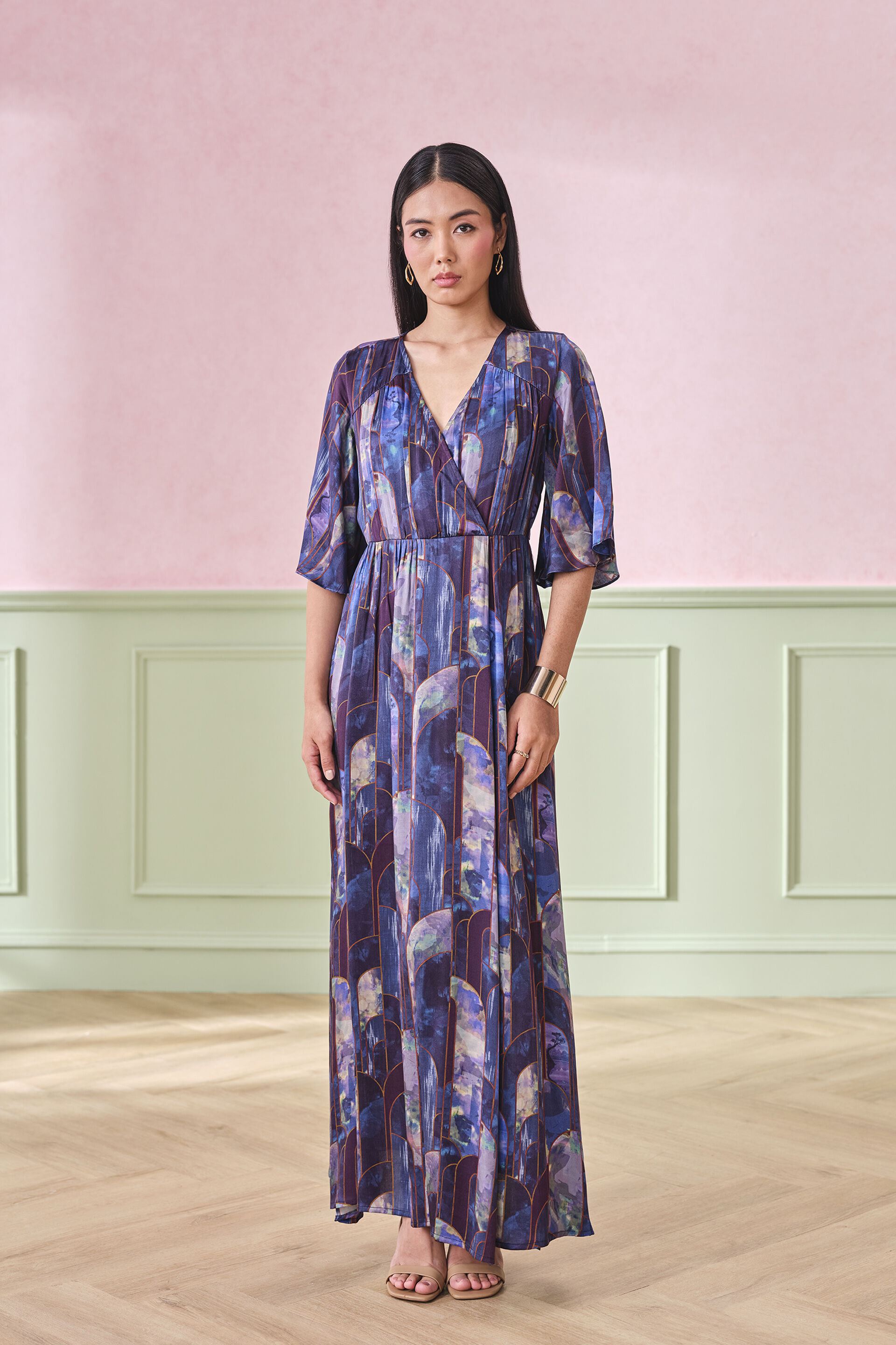 Bluebell Glory Viscose Maxi Dress, Blue, image 4